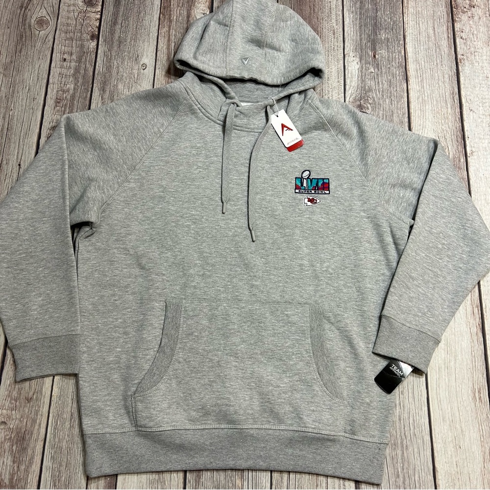 Kansas City Chiefs Super Bowl LVIII Hoodie Men’s XL Gray Antigua Pullover NWT